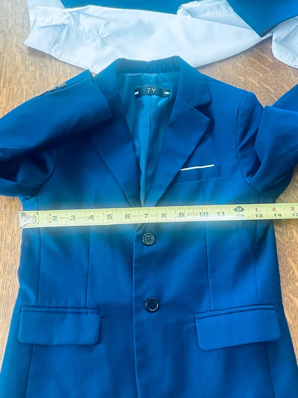 Boys Navy 4 piece Suit Jacket Vest Shirt Pants Set bow tie Classic Formal Wear 7
